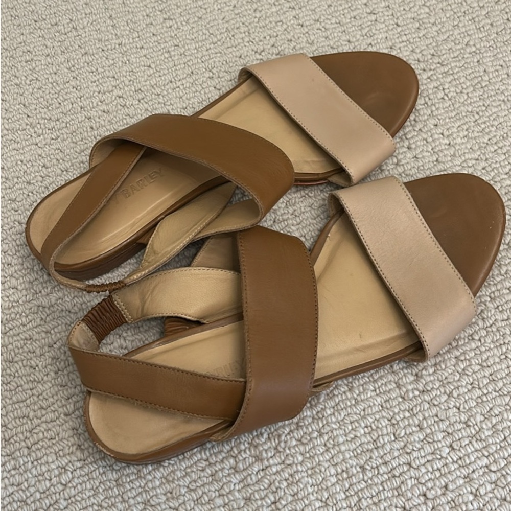 Poppy Barley Slingback Sandals Brown and Nude Size 8